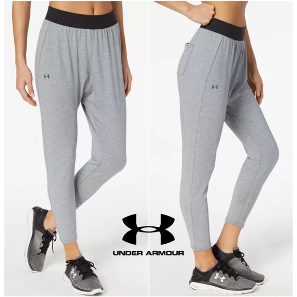 Under Armour Modal Tapered Slouch Pants Style# 1318415 - Gray, Size XS - Picture 16 of 16